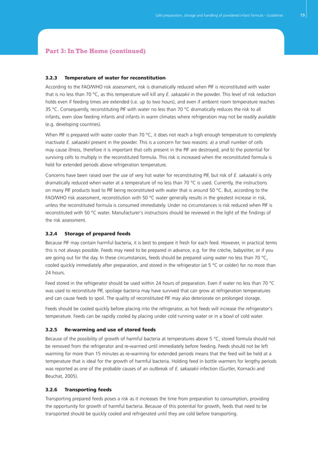 Safe Preparation, Storage And Handling Of Powdered Infant Formula ...