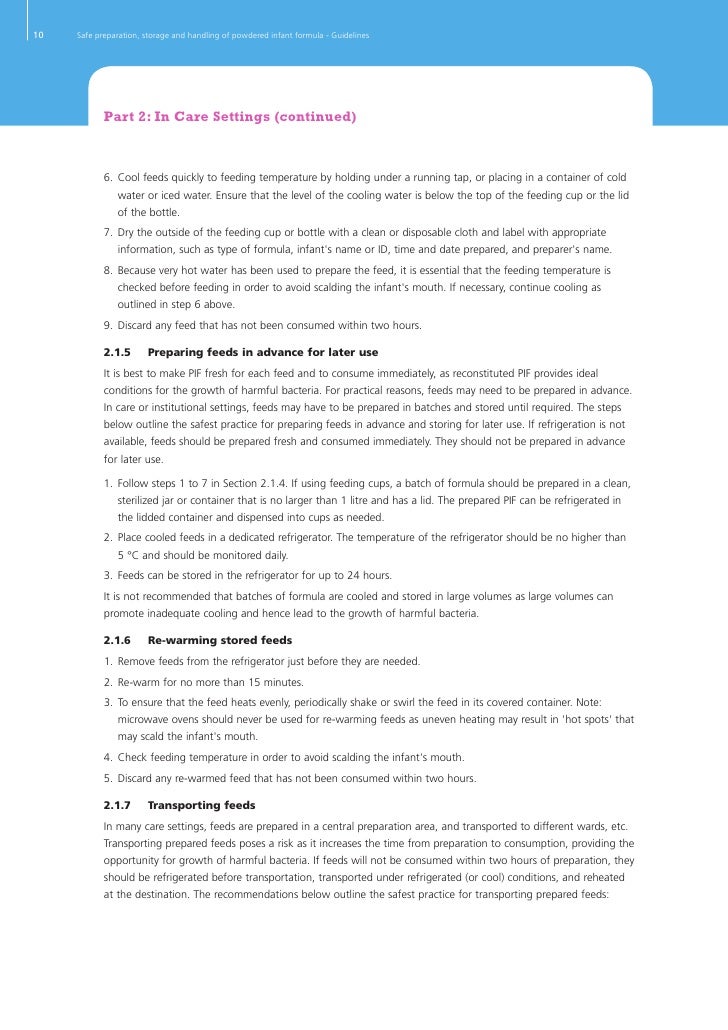 Safe Preparation, Storage And Handling Of Powdered Infant Formula G…