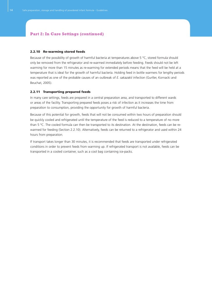 Safe Preparation, Storage And Handling Of Powdered Infant Formula G…