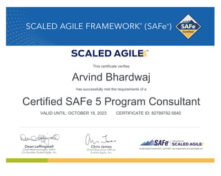 SAFe Program Consultant Certification pdf