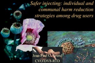 Safer injecting: individual and
communal harm reduction
strategies among drug users

Jean-Paul C. Grund
CVO/DV8-RTD

 