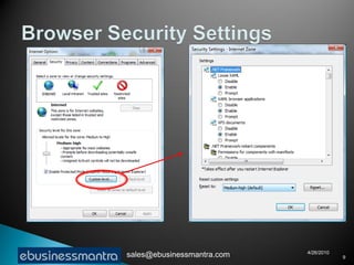 4/26/2010
sales@ebusinessmantra.com               9
 