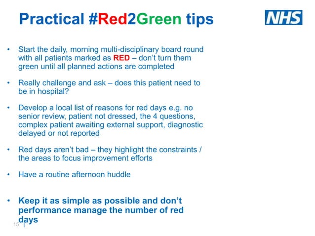 SAFER patient flow bundle, Red2Green days and #EndPJparalysis slide set ...