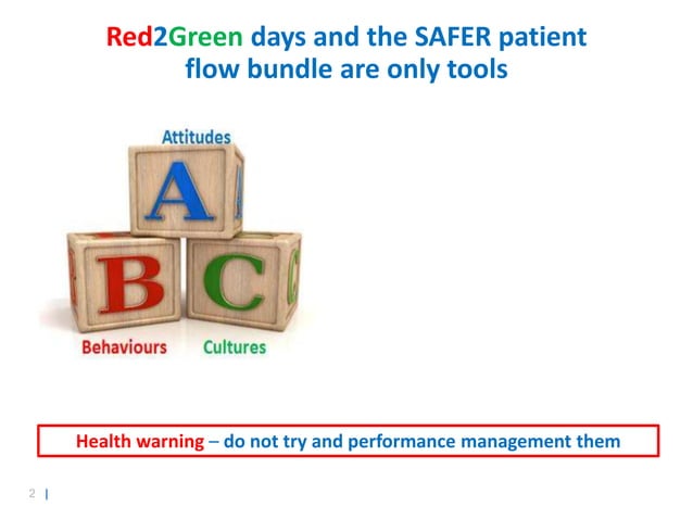 SAFER patient flow bundle, Red2Green days and #EndPJparalysis slide set ...