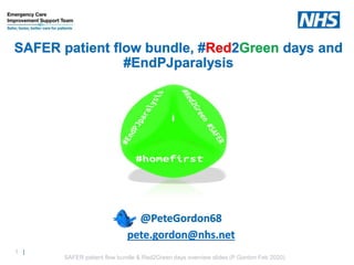 1 |1 |
SAFER patient flow bundle & Red2Green days overview slides (P Gordon Feb 2020)
 