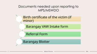 Mswdo Faced Form.pdf REPUBLIC ACT 11313 ALSO KNOWN AS SAFE SPACE ACT AND REFERRAL PATHWAYS ...
