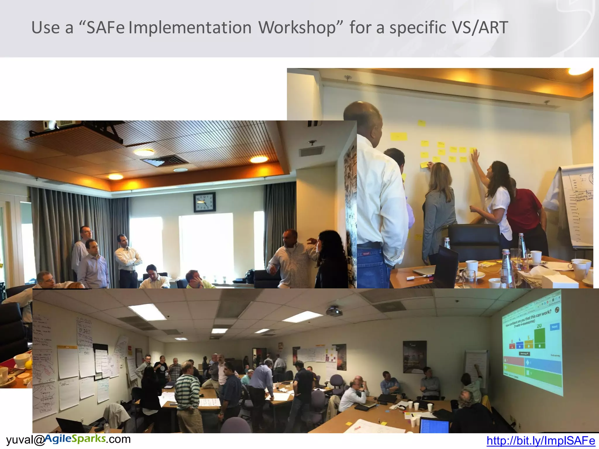yuval@ .com
Use	a	“SAFe	Implementation	Workshop”	for	a	specific	VS/ART
http://bit.ly/ImplSAFe
 