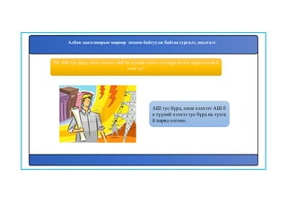 59. АШ тус бүрд, олон хэлхээт АШ ба түүний хэлхээ тус бүрд нь нэг наряд олгож б
олох уу?
АШ тус бүрд, олон хэлхээт АШ б
а түүний хэлхээ тус бүрд нь тусга
й наряд олгоно. .
Албан даалгаварын мөрөөр зохион байгуулж байгаа сургалт, шалгалт
 