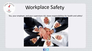 You, your employer, and your supervisors ALL share responsibilities for health and safety!  