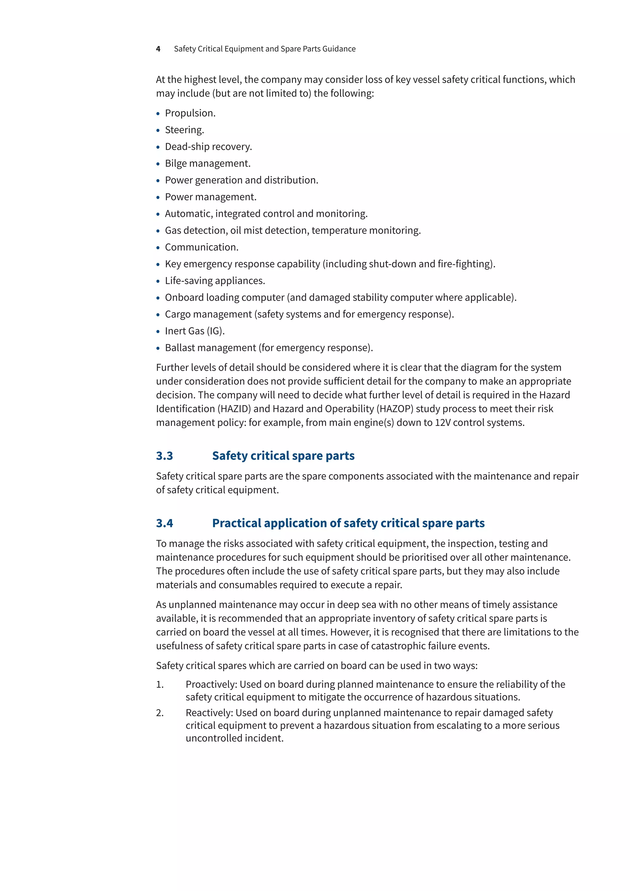 Safety critical-equipment-and-spare-parts-guidance | PDF