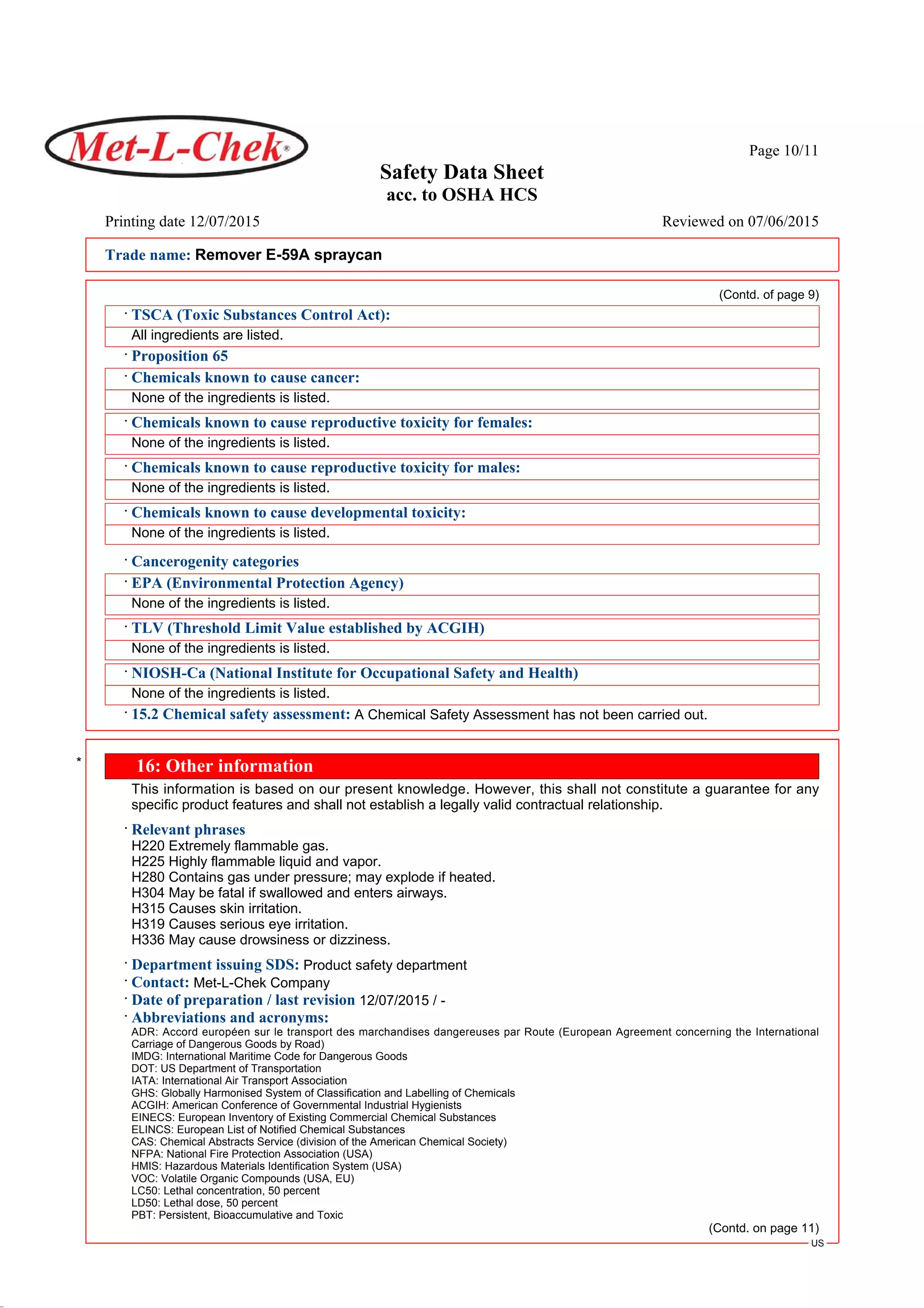 Safety data-sheet-acc-to-osha-hcs-met-l | PDF