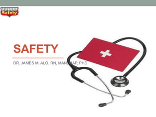 SAFETY
DR. JAMES M. ALO. RN, MAN, MAP, PHD
 