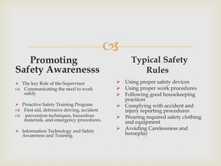 Safety & Health and Employee Relations | PPTX