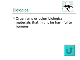 Biological Organisms or other biological materials that might be harmful to humans 