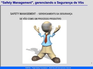 SAFETY MANAGEMENT   -  GERENCIAMENTO DA SEGURANÇA    DE VÔO COMO UM PROCESSO PRODUTIVO 