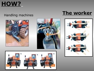 HOW?   The worker Handling machines 