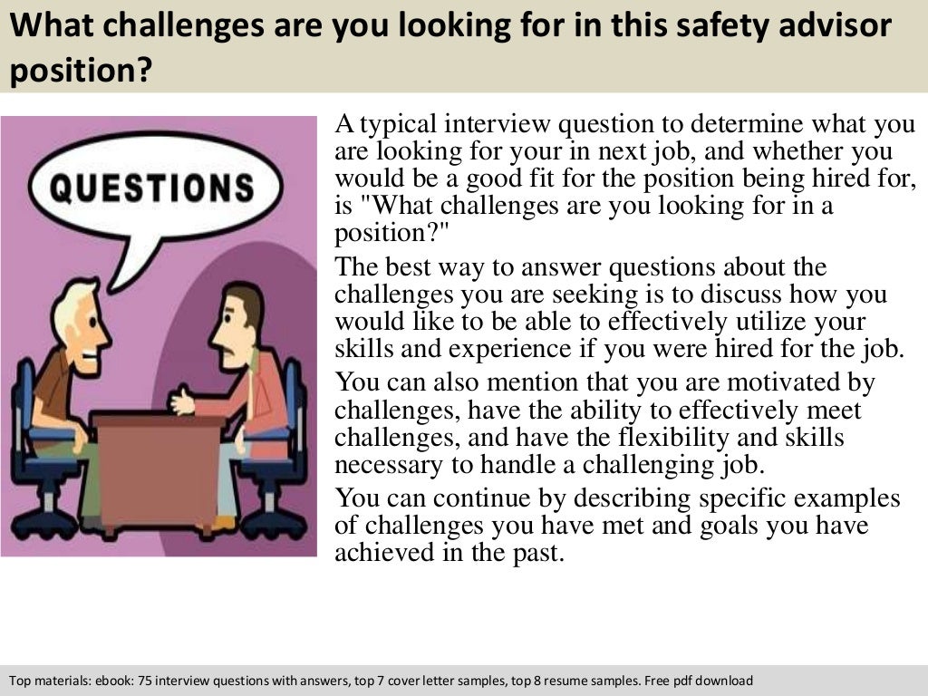 Safety advisor interview questions