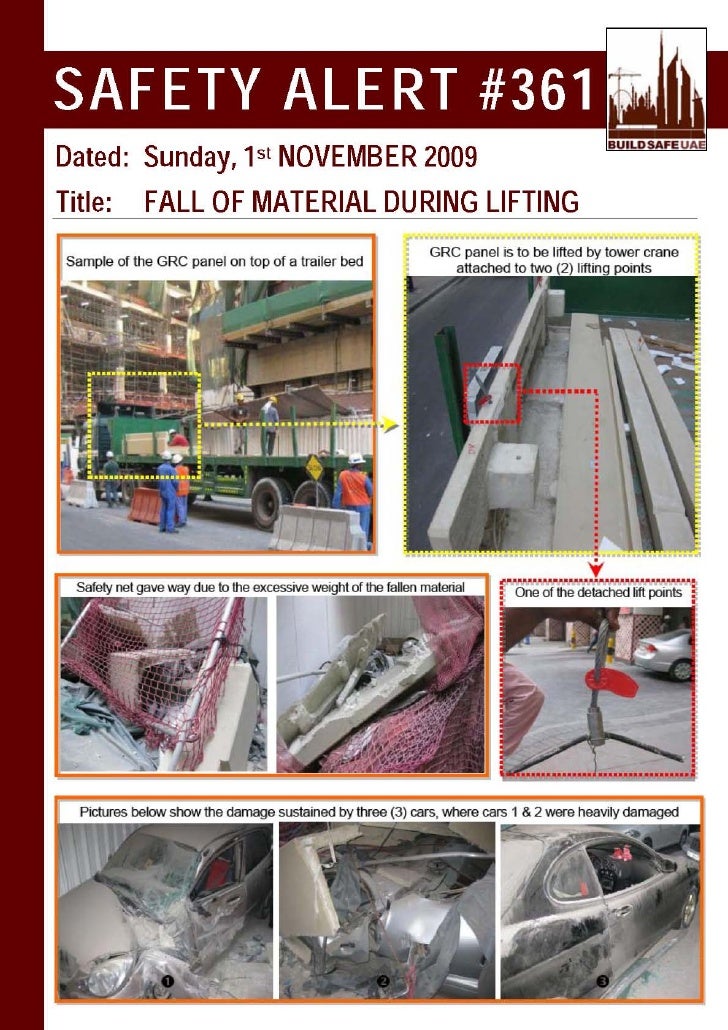 Safety Alert Fall Of Material During Lifting