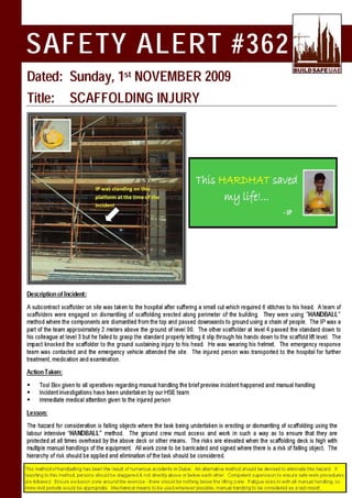 Safety Alert Scaffolding Injury