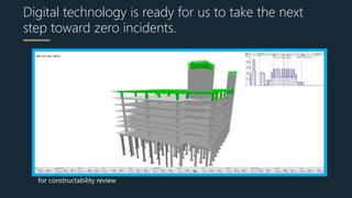for constructability review
Digital technology is ready for us to take the next
step toward zero incidents.
 