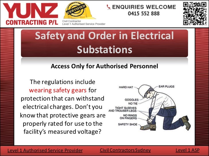 Safety and order in electrical substations