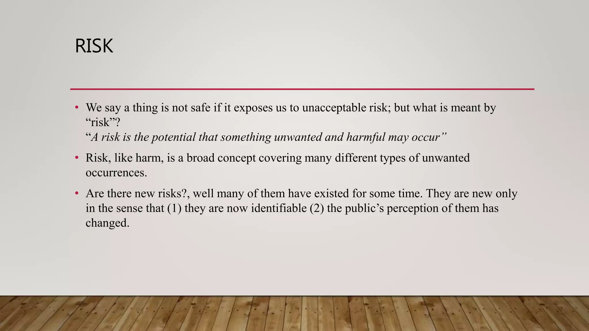 Unacceptable Risk Examples Safety and risk | PPTX