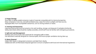 Ensuring Safe Use of Methylene Dichloride in Pharma Labs | PPTX