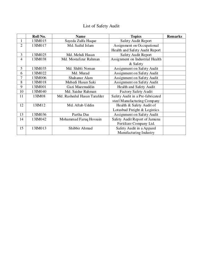 Safety audit list_around_100_companies_i