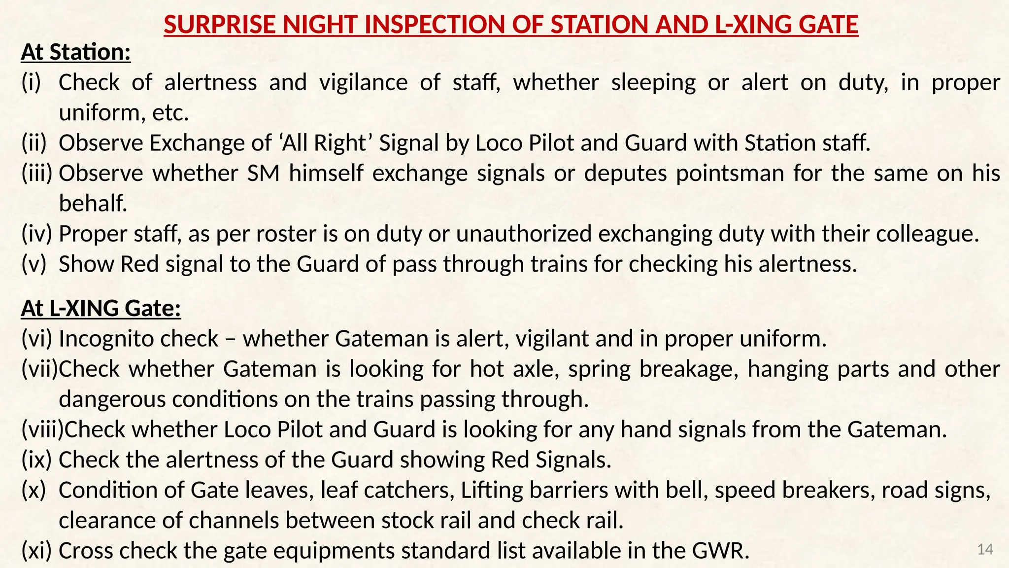 Safety check list for checking diferent railways assests | PPTX