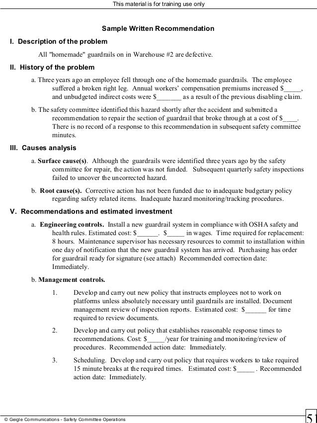 Safety committee operations