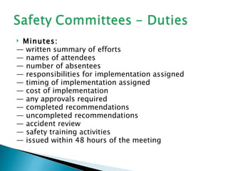Safety Committees Duties 1