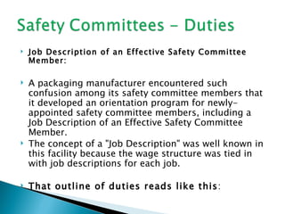 Safety Committees Duties 1