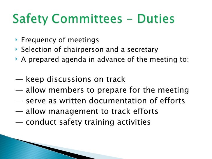 Safety Committees Duties 1