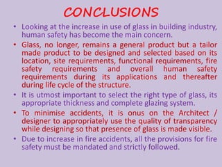 Safety considerations for use of glass in buildings | PPTX