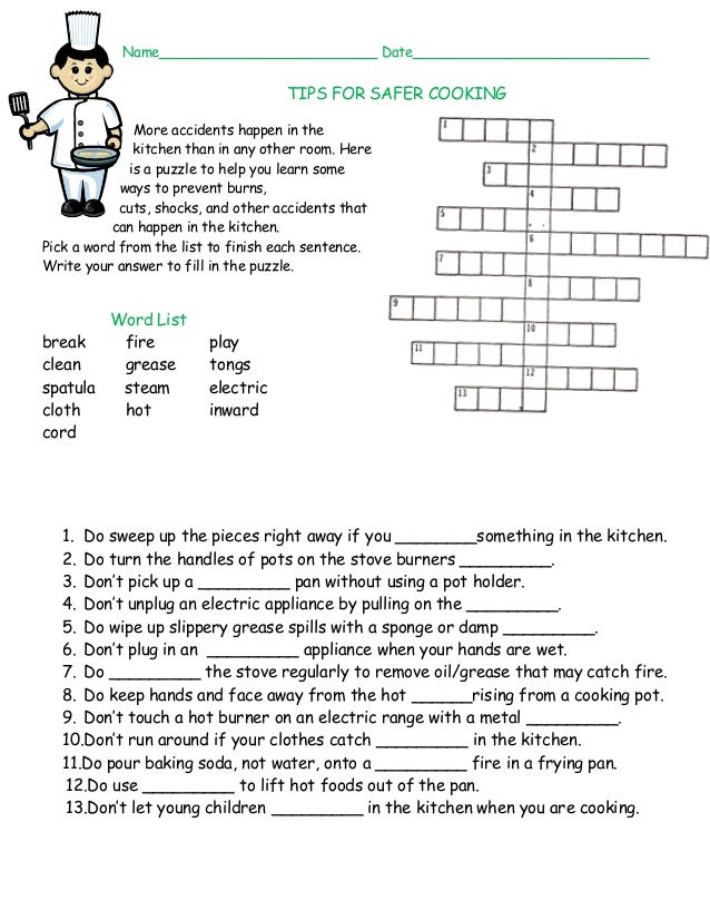 Safety crossword