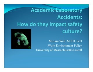Miriam Weil, M.P.H. ScD
         Work Environment Policy
University of Massachusetts Lowell
 