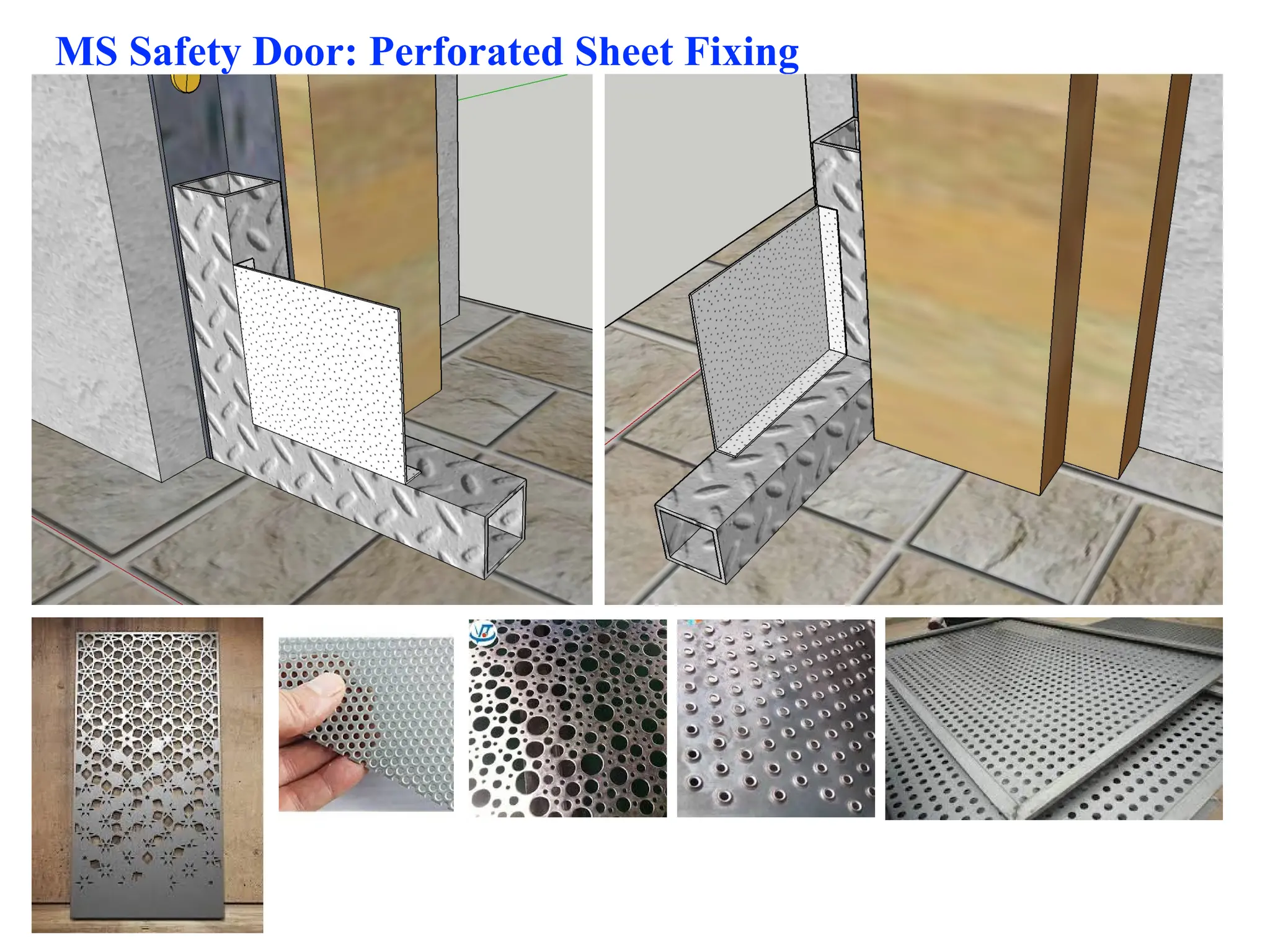 MS Safety Door: Perforated Sheet Fixing
 