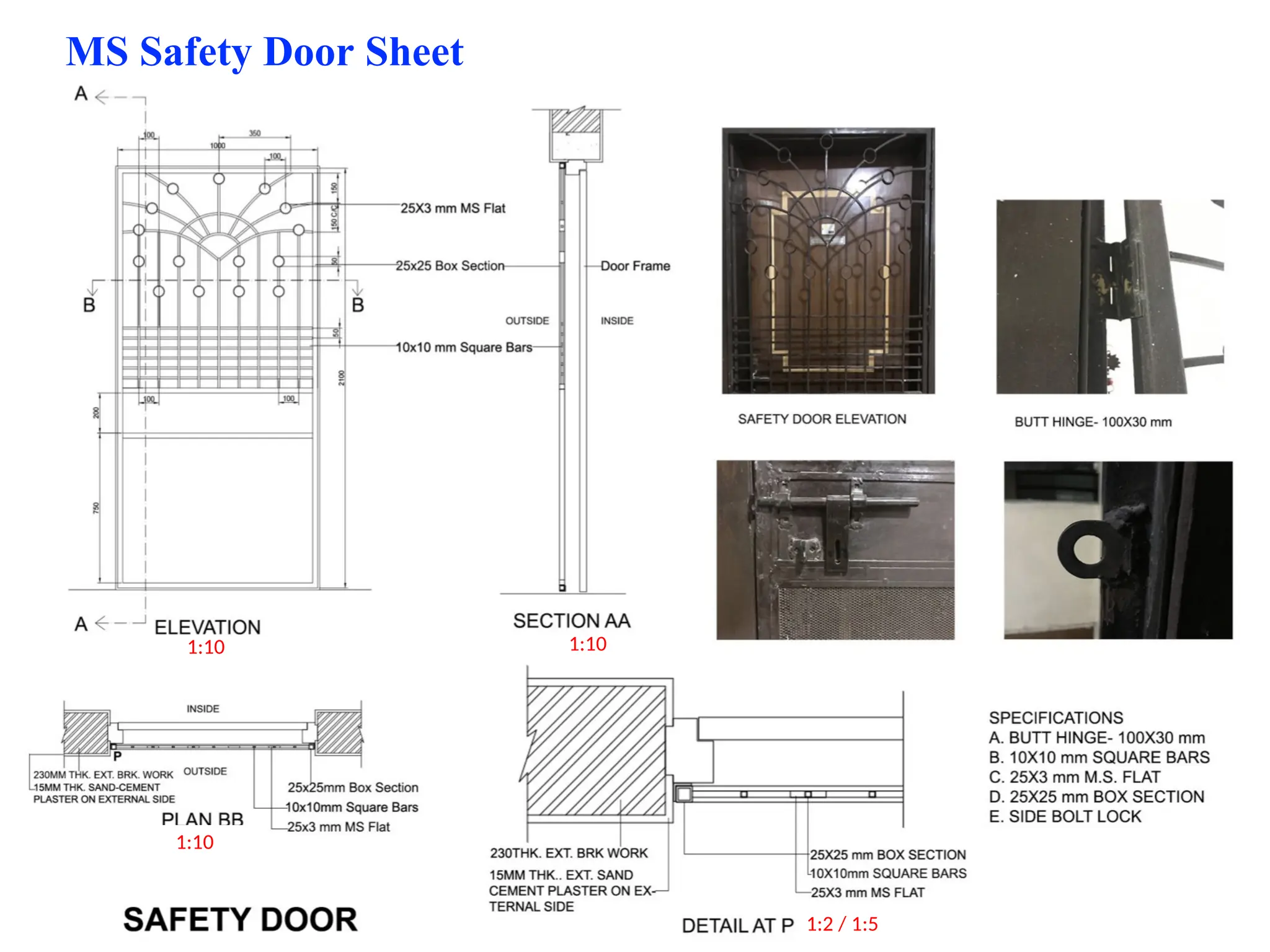1:10
1:10
1:10
MS Safety Door Sheet
1:2 / 1:5
 