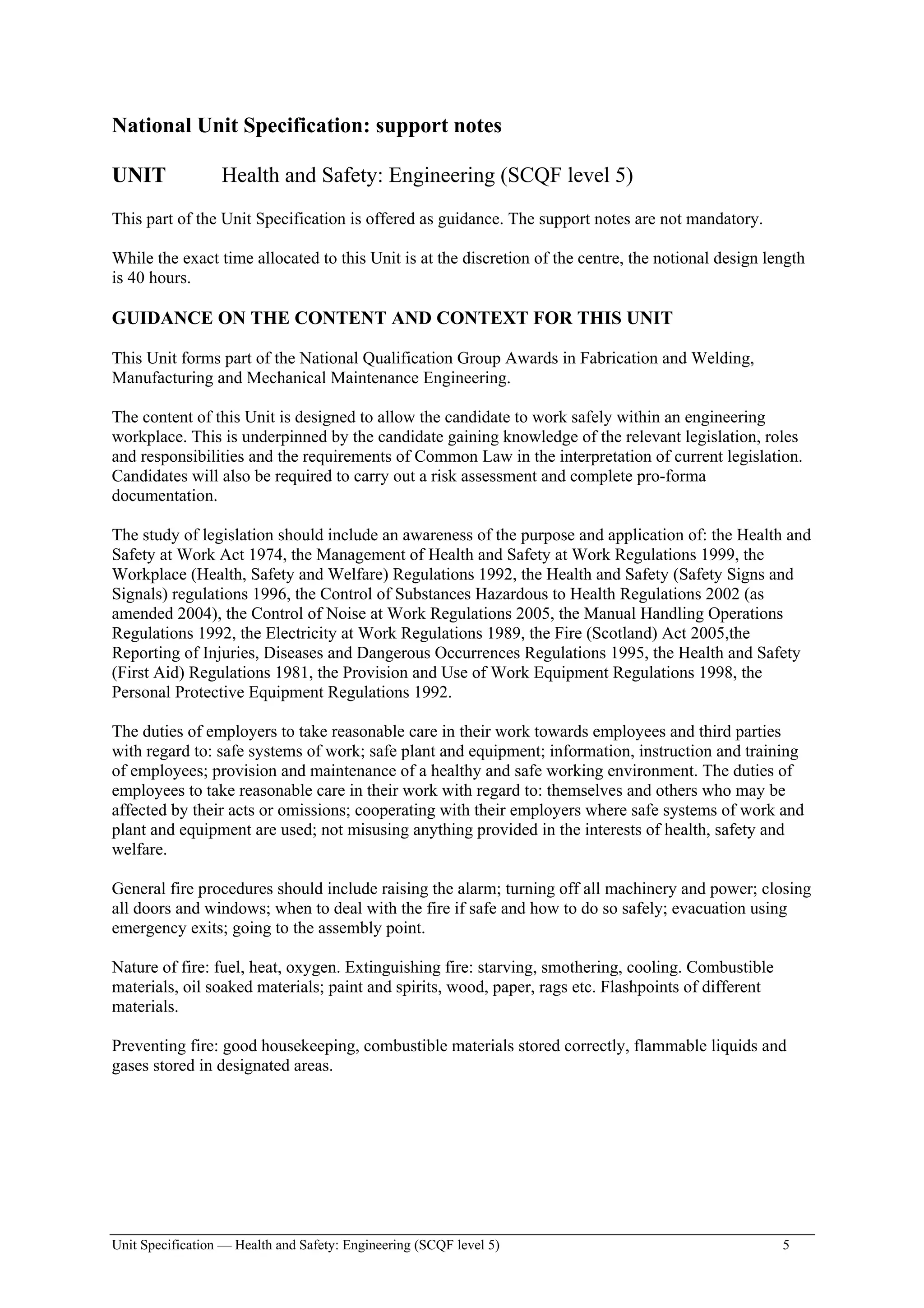 Safety engineering and the environment (scqf level 5) dr2 d34 | PDF ...