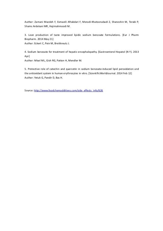 Safety facts and side effects about sodium benzoate