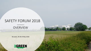 SAFETY FORUM 2018
OVERVIEW
Brussels, 29-30 of May 2018
 