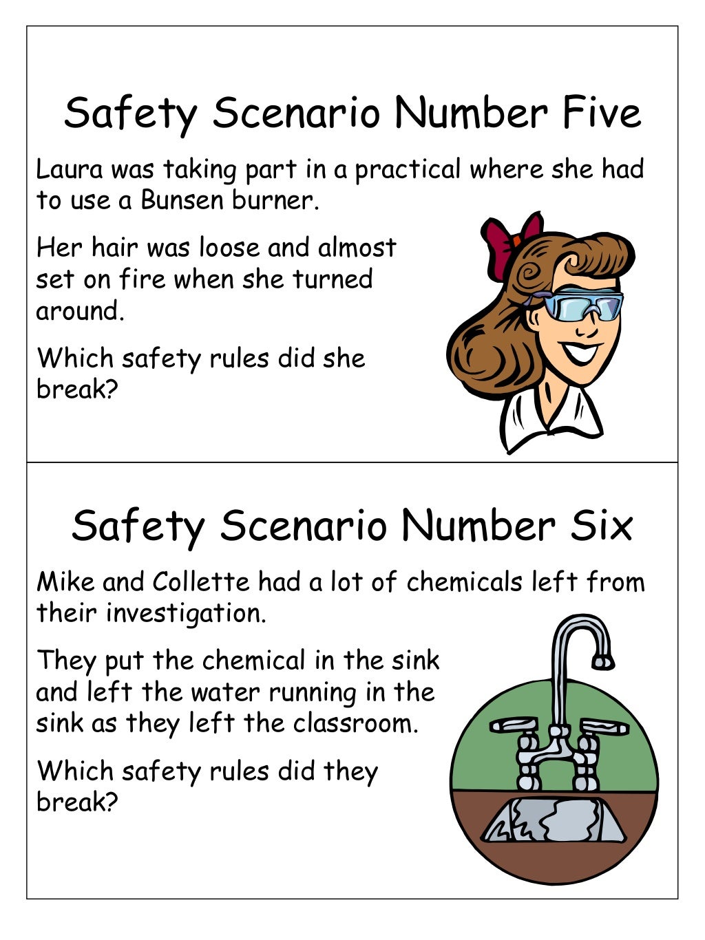 KS3 Science safety game scenarios