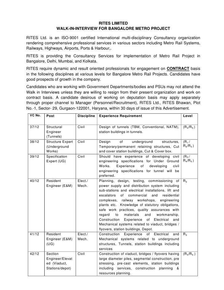 Safety govt job bangalore walk in 12