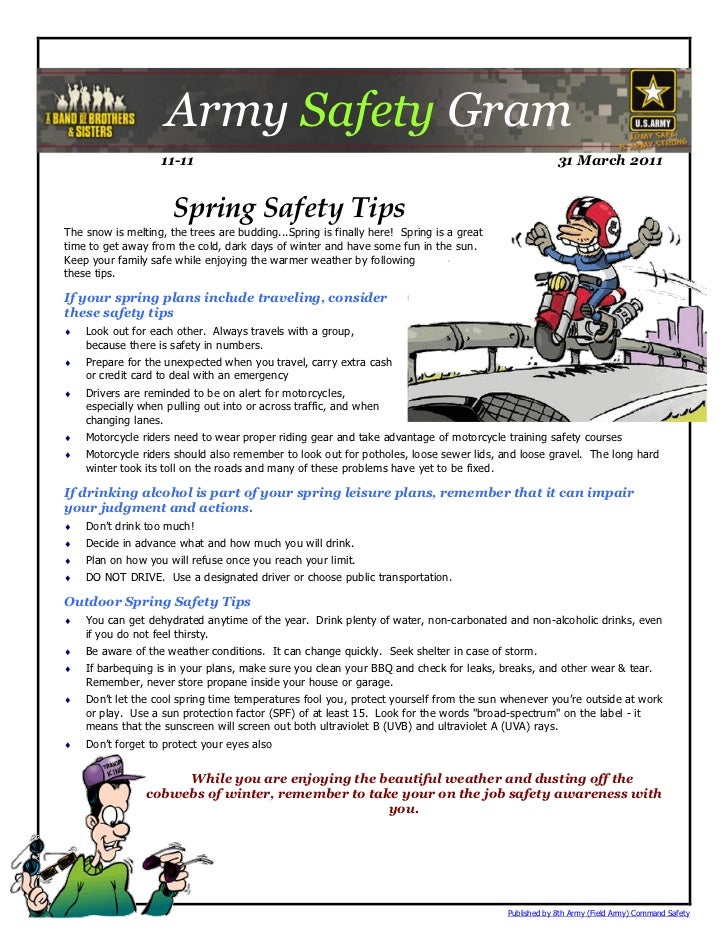 Safety gram 11 11 spring safety tips