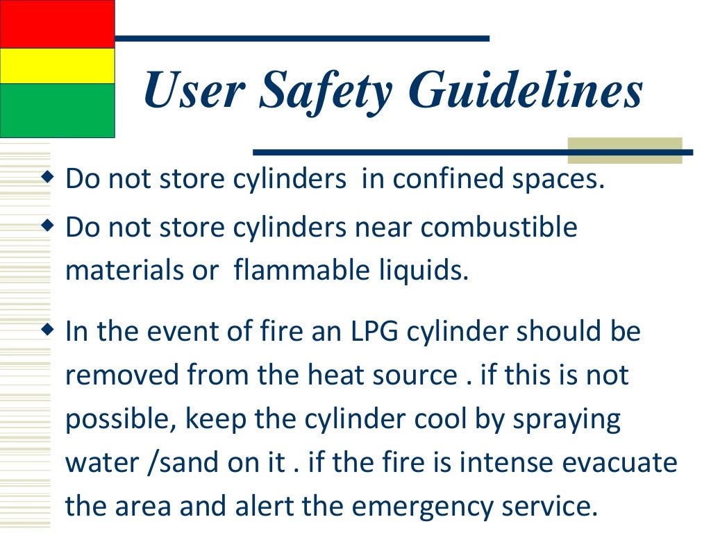 Safety guidelines for (lpg) cylinders.
