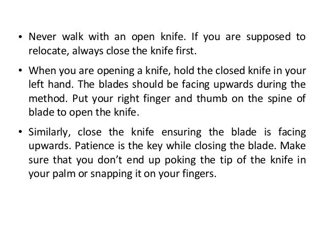 Safety guidelines to follow while using pocket knives