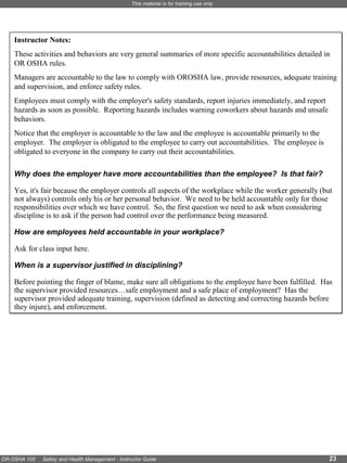 Osha Intructor Card Example Safety & health management | PPT