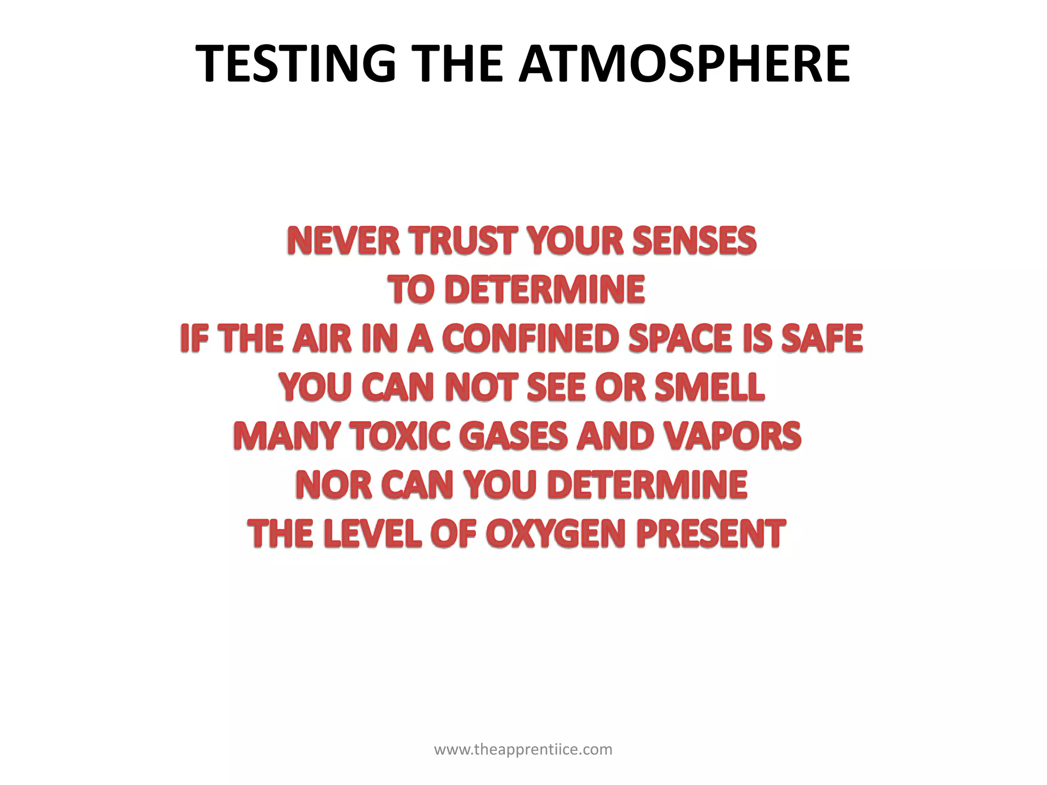 TESTING THE ATMOSPHERE
www.theapprentiice.com
 