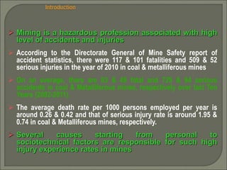 Mining Accident Risk Safety in mines | PPT