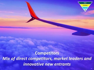 37
Competitors
Mix of direct competitors, market leaders and
innovative new entrants
 